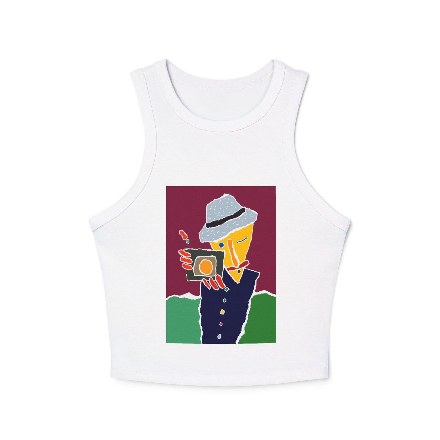 Close-up of Fotographo Women's Racerback Tank Top - Soft Cotton Blend