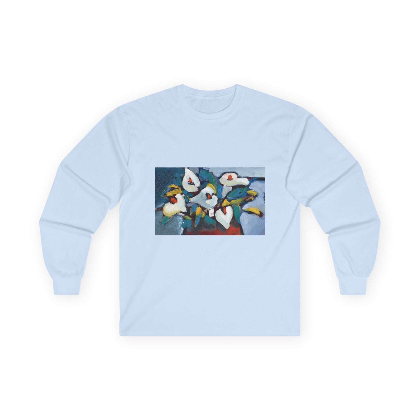 Cotton Long Sleeve T-Shirt with Floral Print - Taped Shoulders