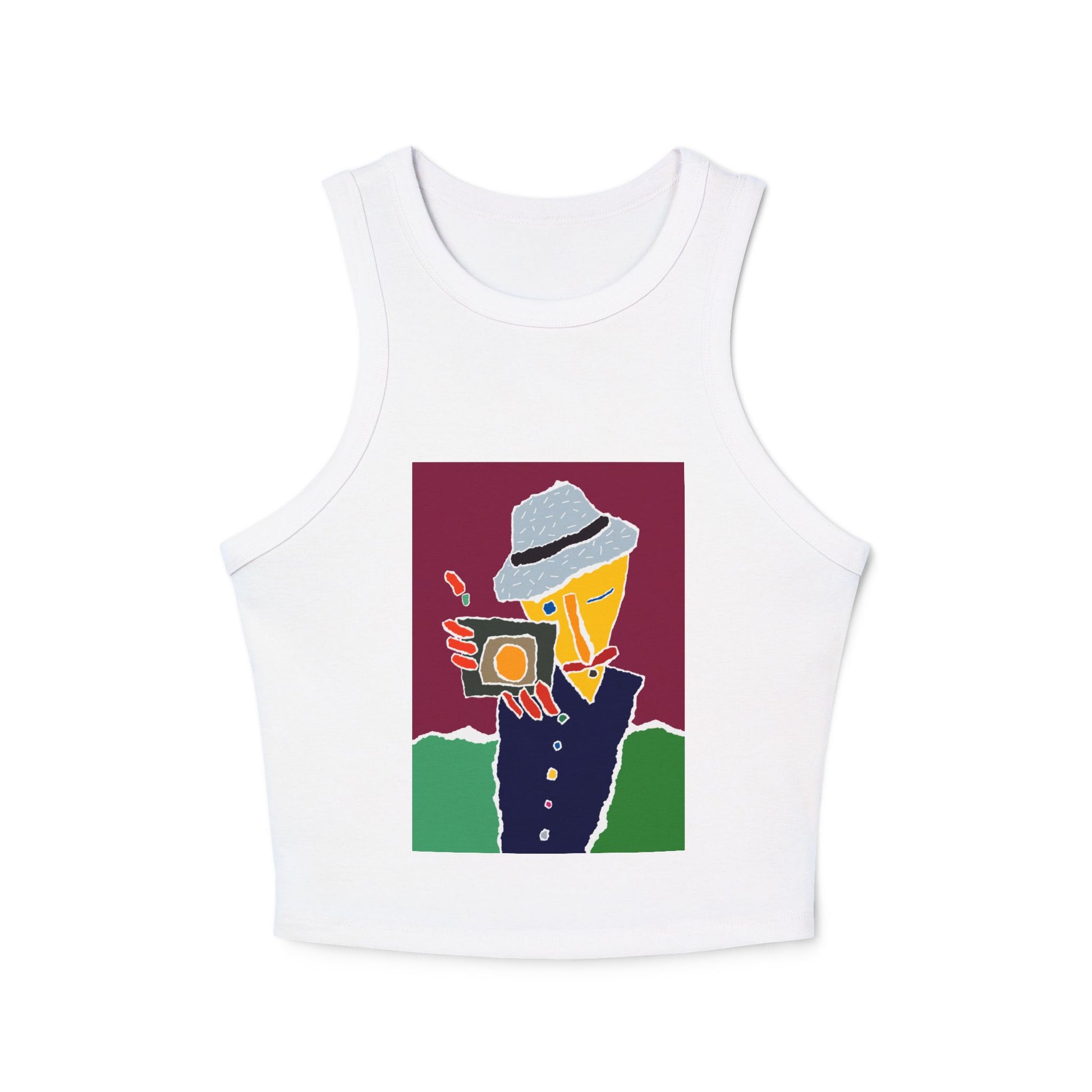 Close-up of Fotographo Women's Racerback Tank Top - Soft Cotton Blend