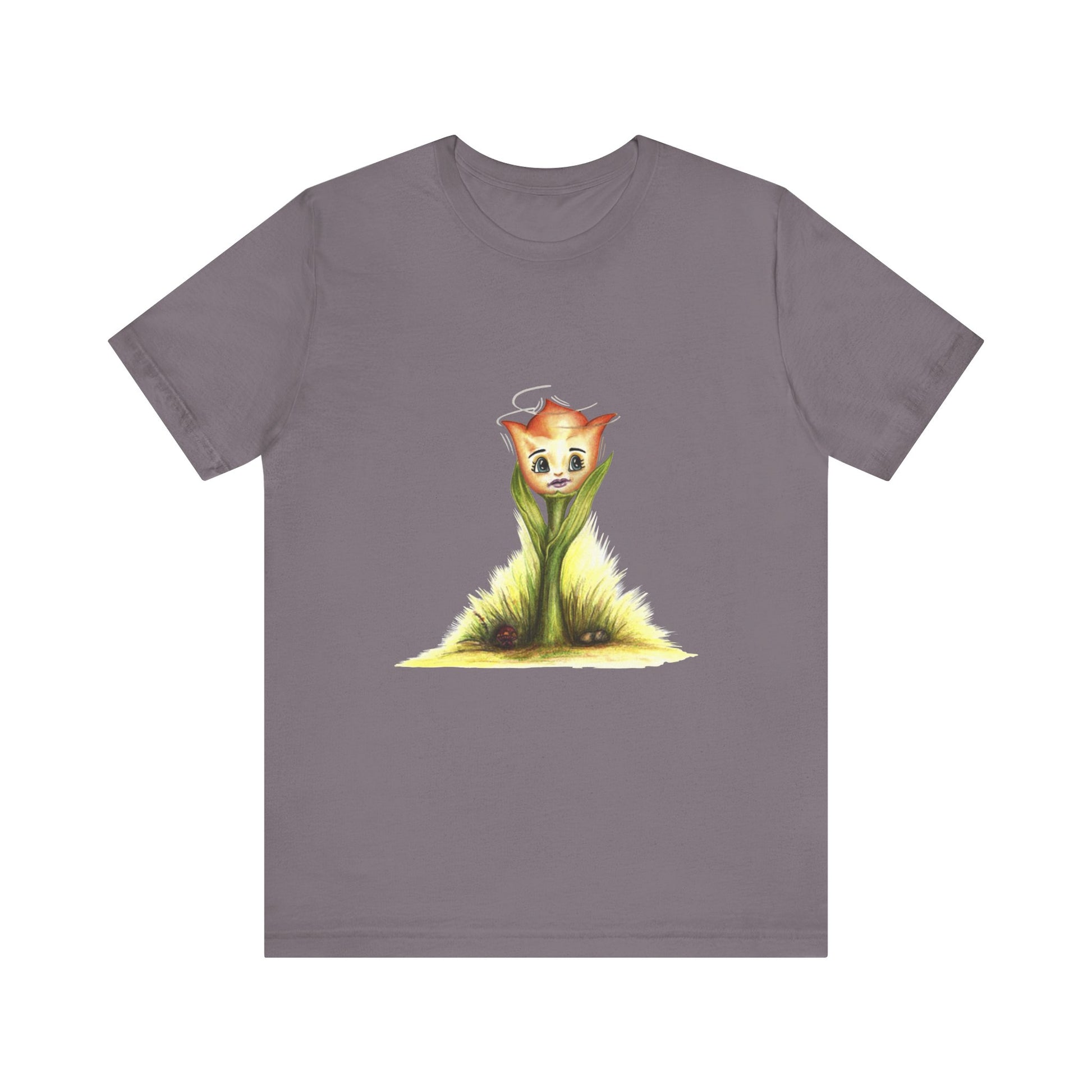 A Little Tulip Unisex T-Shirt in storm – Soft Jersey Short Sleeve Tee